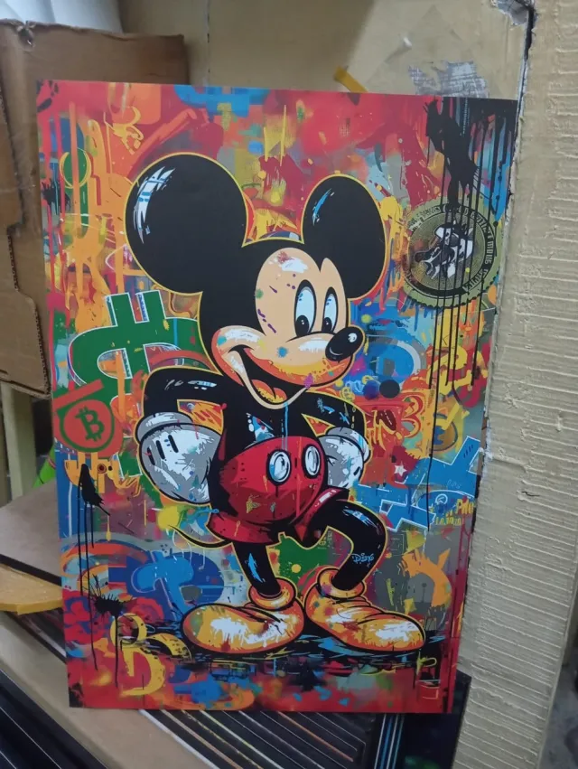 Mickey Mouse Pop-Art Graffiti – Cartoons & Pop Art wall art mount by Kwanza Images